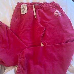 pink Roots gathered ankle track pants size large